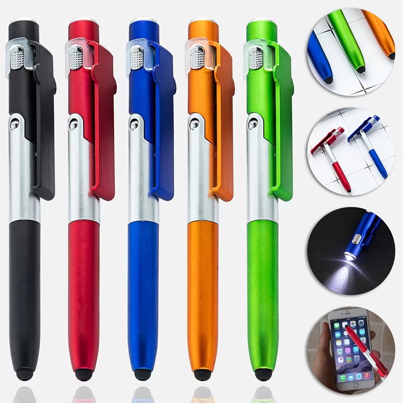 Case With Pencil Holder - Multifunktions-Spielzeugstift Vier-in-Eins Faltbare Lampe Werbegeschenk-Stift Handy-Tablet-Halter