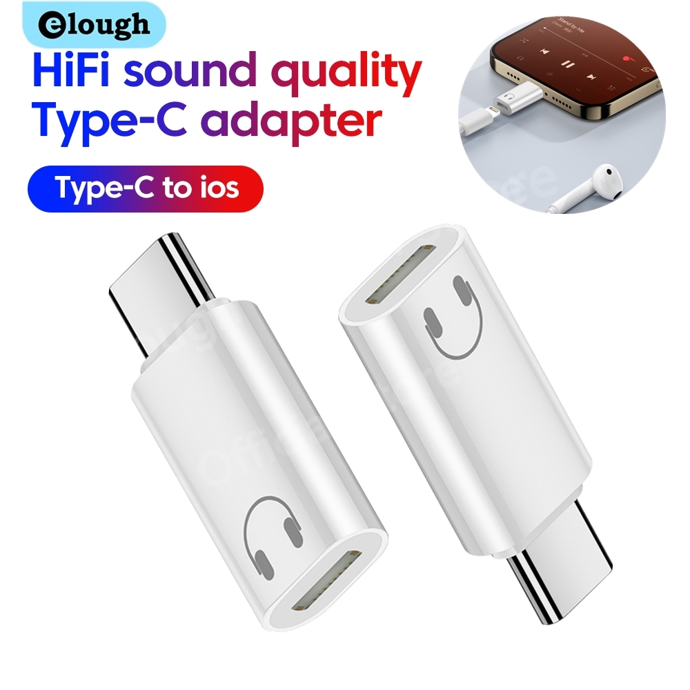 Wired Earphone Lightning - Elough Lightning auf Typ-C-Adapter für iPhone