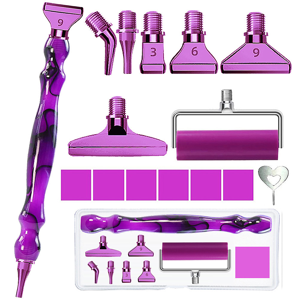 Case With Pencil Holder - Werkzeugset für Diamantmalerei-Stifte, Stiftspitze aus Metall