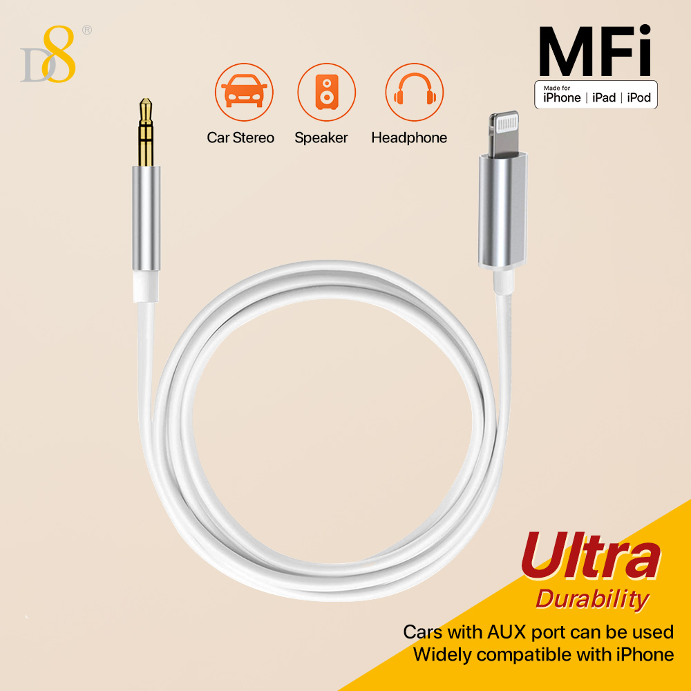 Wired Earphone Lightning - D8 Lightning auf 3,5 mm Audio-Adapter