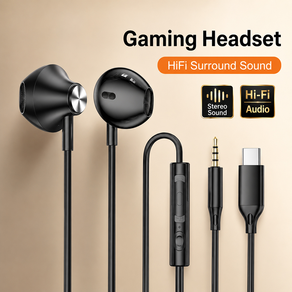 Tablet Accessories For Gaming - HiFi-Surround-Kopfhörer, Bass-Stereo-Sound für iPhone, Xiaomi, Huawei,