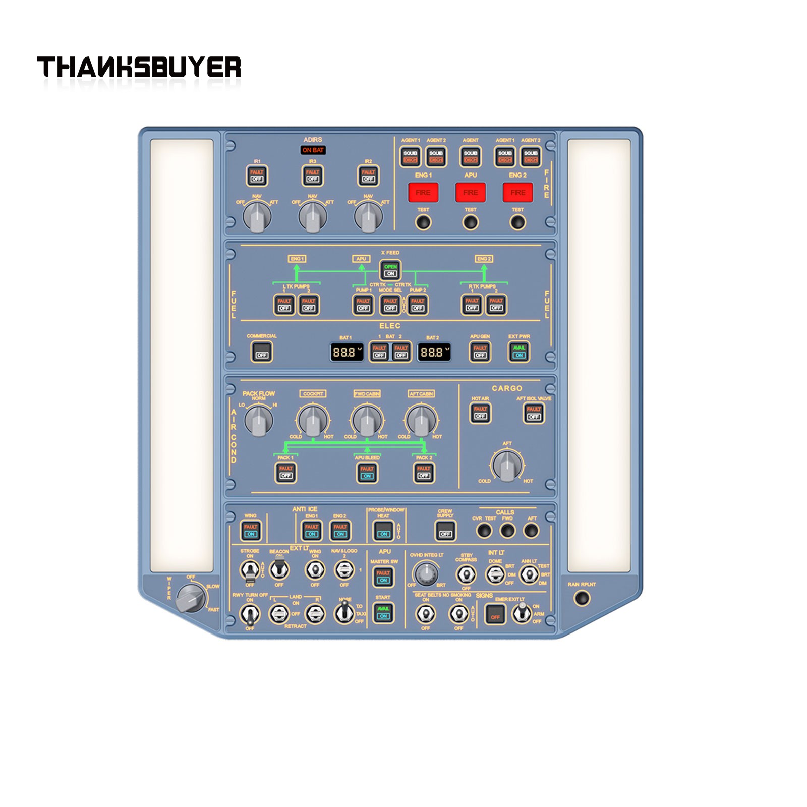 Tablet Accessories Aesthetic - WINGFLEX Flugsimulator A320 Overhead-Panel mit IRS