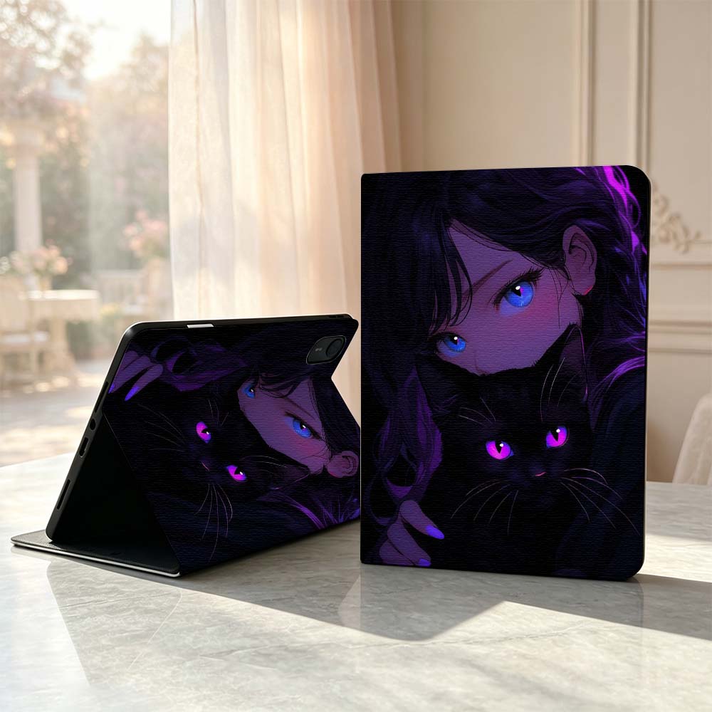 Lenovo Tablet P12 Accessories - Cartoon Cat Girl Eyes Soft für