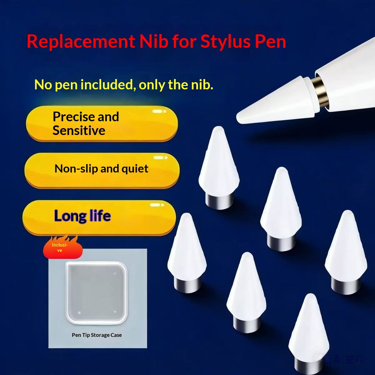Tablet Pencil Accessories - Ersatzstiftspitze für kapazitiven Stift, verschleißfeste, geräuschlose