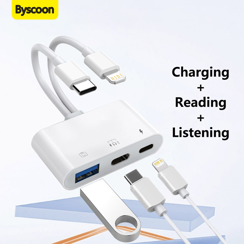 Wired Earphone Lightning - 2-in-1 Lightning Typ C auf USB